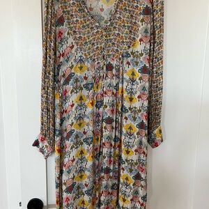 Yellow and Red High Low Sundress with Bishop Sleeves